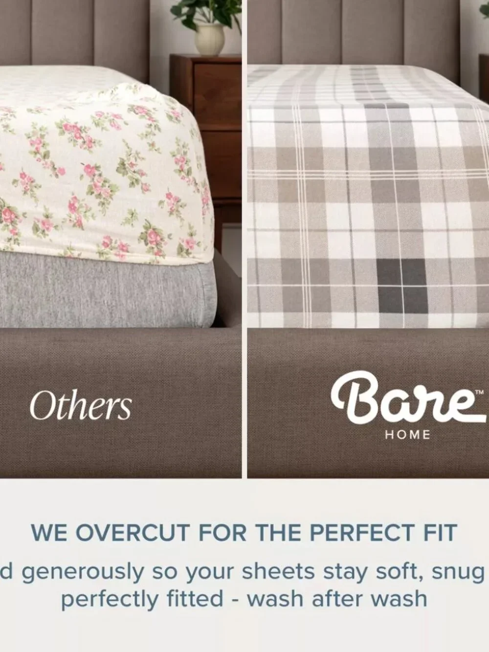 NEW Soft & Cozy 100% Cotton Flannel Sheet Set by Bare Home Grey Queen